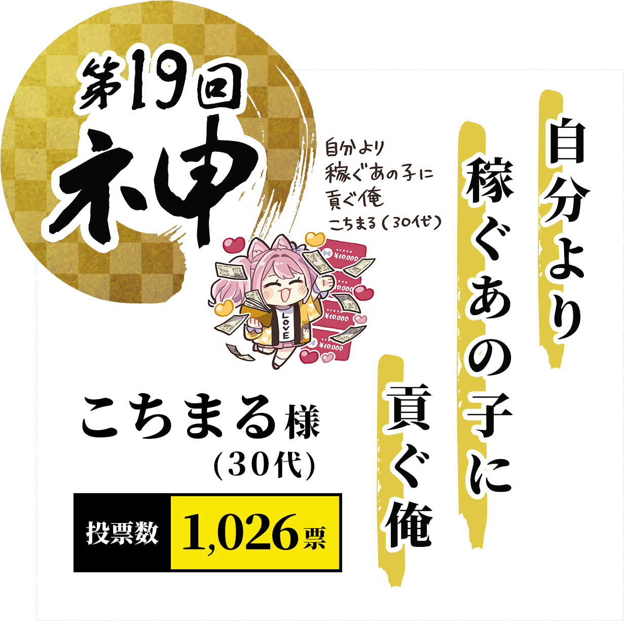 第18回ネ申　婆ちゃんが推しのうちわでサンマ焼く　ちゅんすけ様