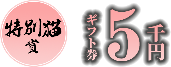 特別猫de賞　ギフト券5千円